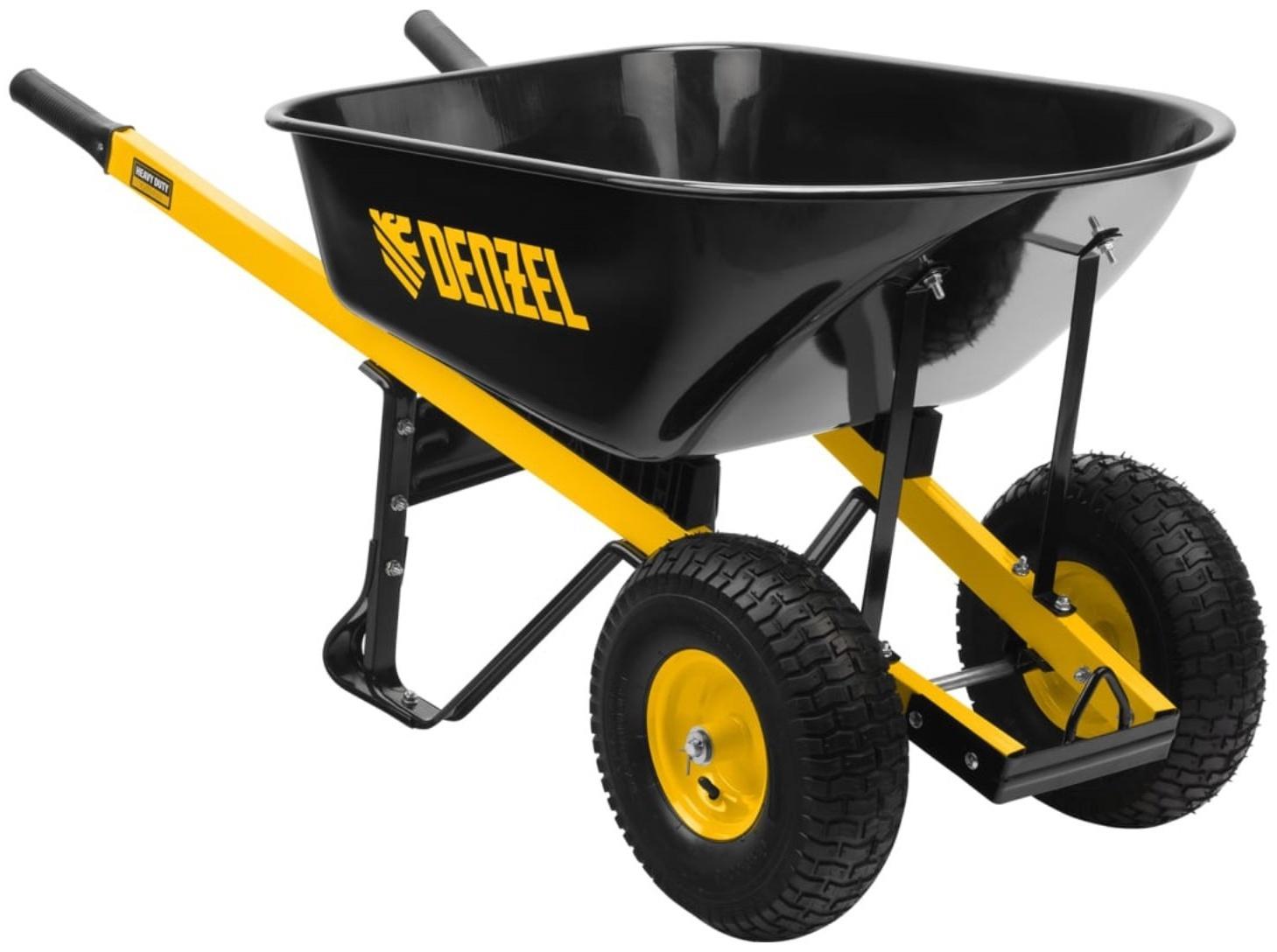 Тачка строительная, усиленная, двухколёсная: груз/п 250 кг, объём 140 л, Denzel
