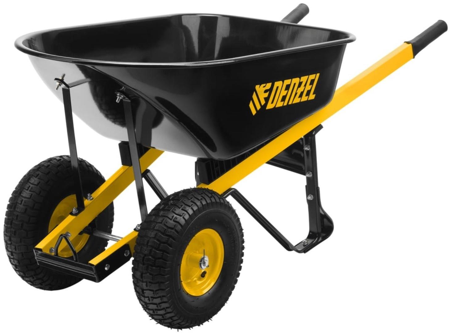 Тачка строительная, усиленная, двухколёсная: груз/п 250 кг, объём 140 л, Denzel