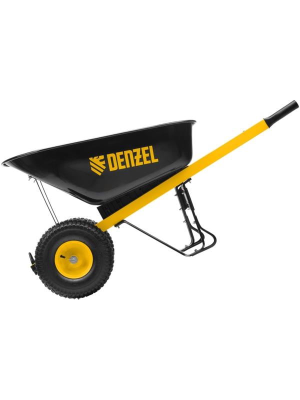 Тачка строительная, усиленная, двухколёсная: груз/п 250 кг, объём 140 л, Denzel