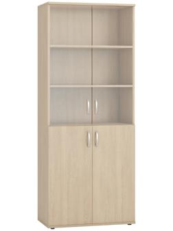 Шкаф 4-х дверный для документов, 804 × 423 × 1980 мм, витрина, цвет дуб сонома