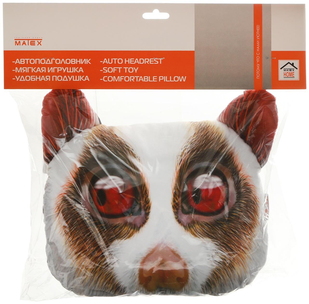 Подушка на подголовник МАТЕХ ANIMALS LINE, Лорис, 30 х 25 х 10 см, белый, песочный