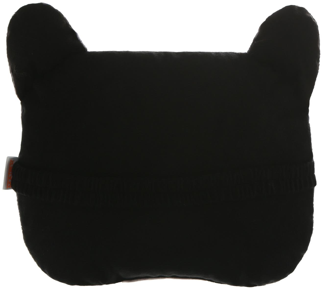 Подушка на подголовник МАТЕХ ANIMALS LINE, Кот, красные глаза, 30 х 25 х 10 см, серый