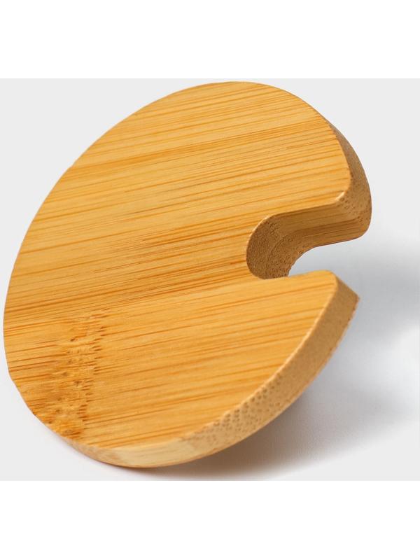 Крышка для ёмкостей Доляна, d=5,5 см, с ручкой, бамбук