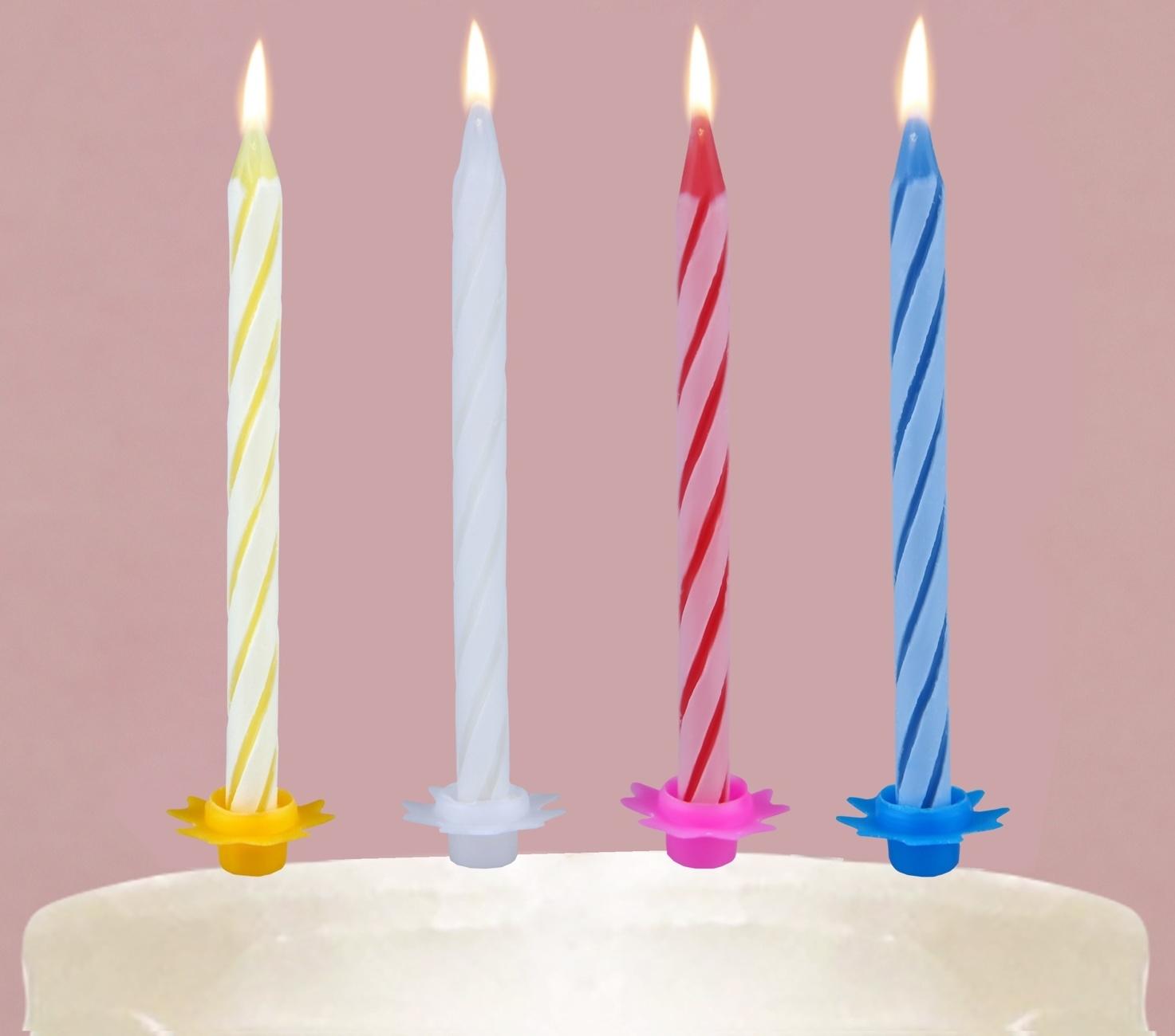 Свечи в торт в наборе с лопаткой для торта «С Днём Рождения», красная лопатка, 17 х 27,7 см