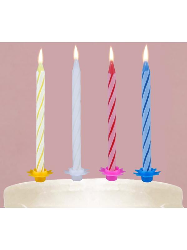 Свечи в торт в наборе с лопаткой для торта «С Днём Рождения», красная лопатка, 17 х 27,7 см