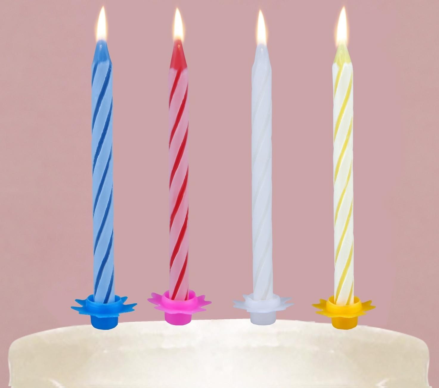 Свечи в торт в наборе с лопаткой для торта «С Днём Рождения», розовая лопатка, 17 х 27,7 см