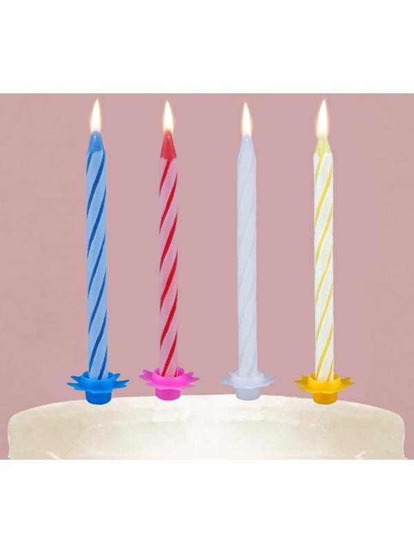 Свечи в торт в наборе с лопаткой для торта «С Днём Рождения», розовая лопатка, 17 х 27,7 см