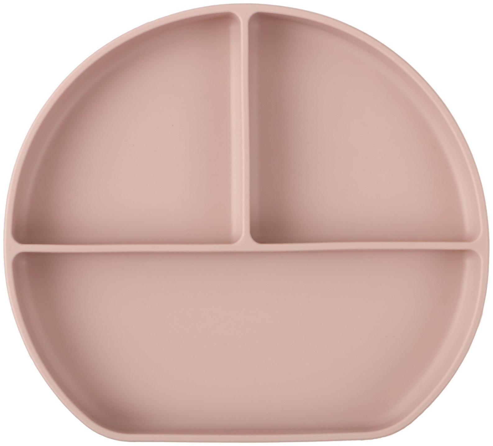 Тарелка детская 3 секции, M&B, 20,5х19х3, пыльная роза