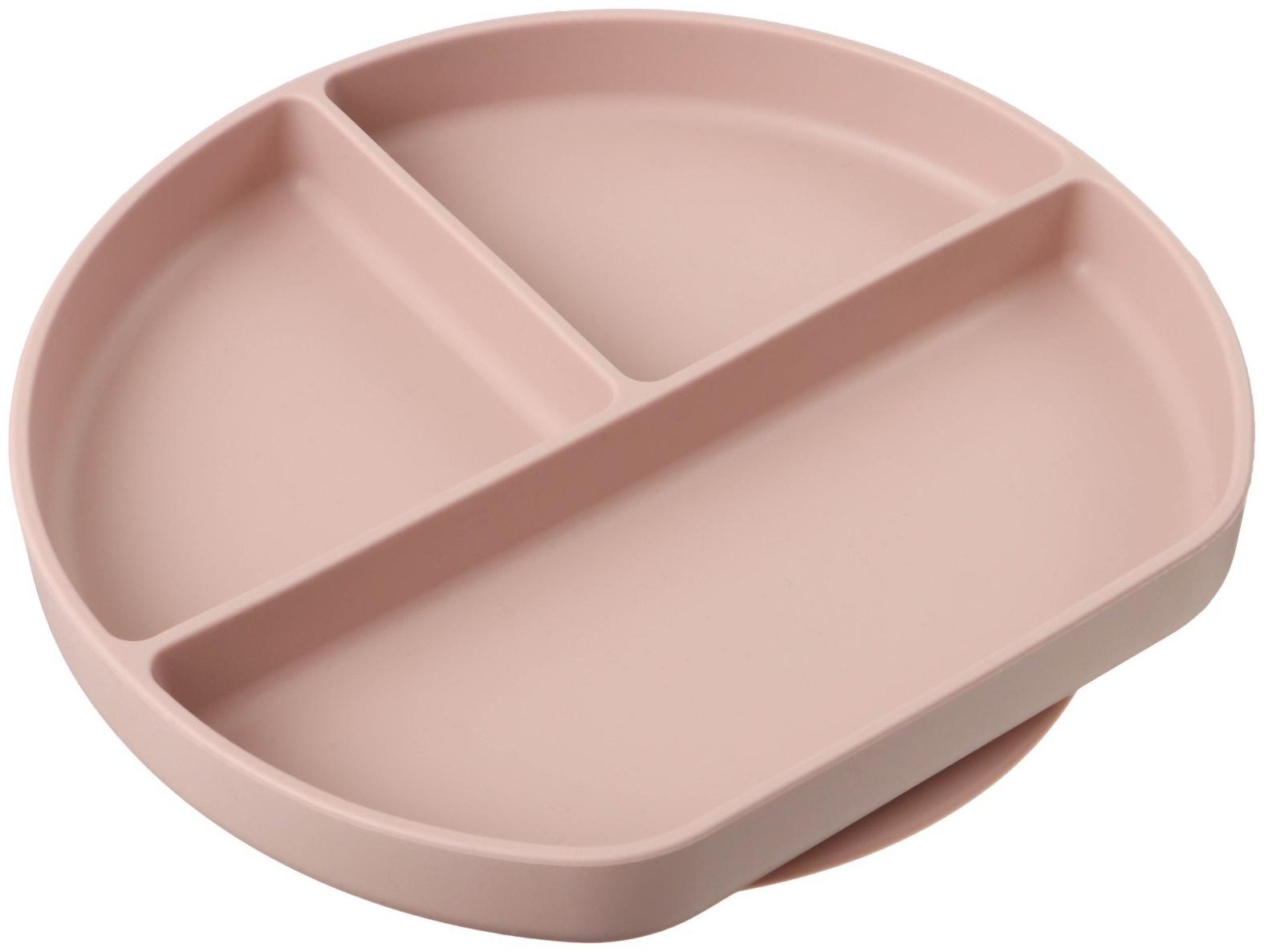 Тарелка детская 3 секции, M&B, 20,5х19х3, пыльная роза