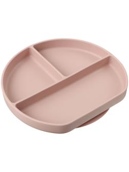 Тарелка детская 3 секции, M&B, 20,5х19х3, пыльная роза