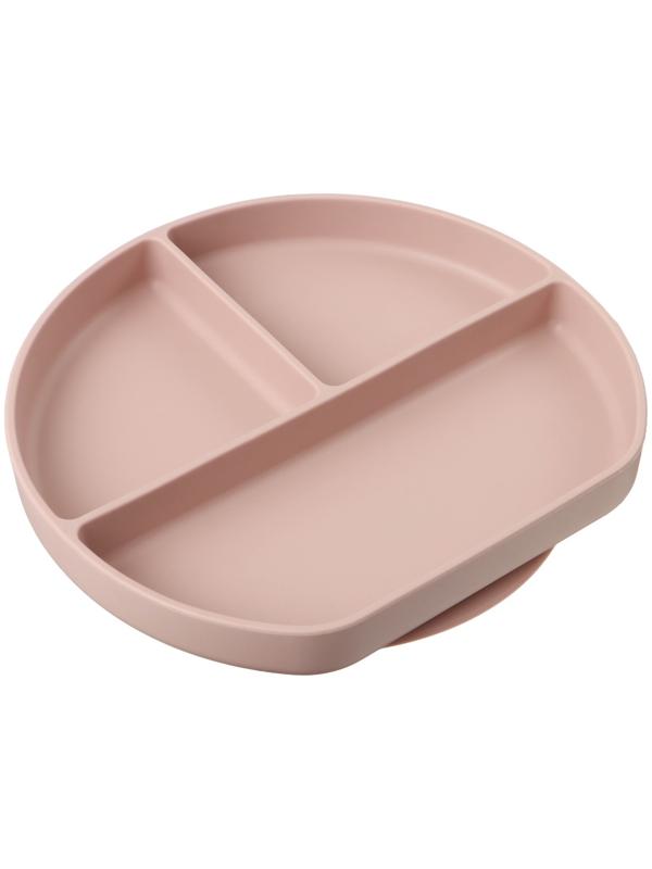 Тарелка детская 3 секции, M&B, 20,5х19х3, пыльная роза