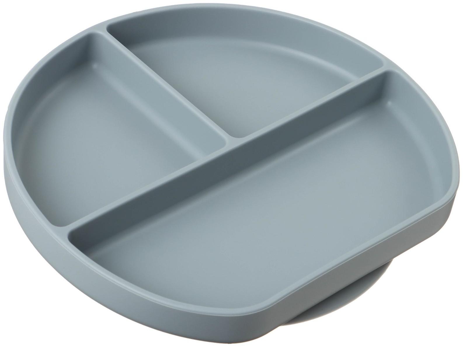 Тарелка детская 3 секции, M&B, 20,5х19х3, серый