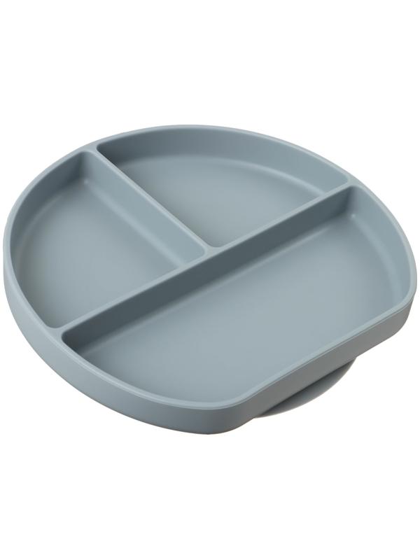 Тарелка детская 3 секции, M&B, 20,5х19х3, серый