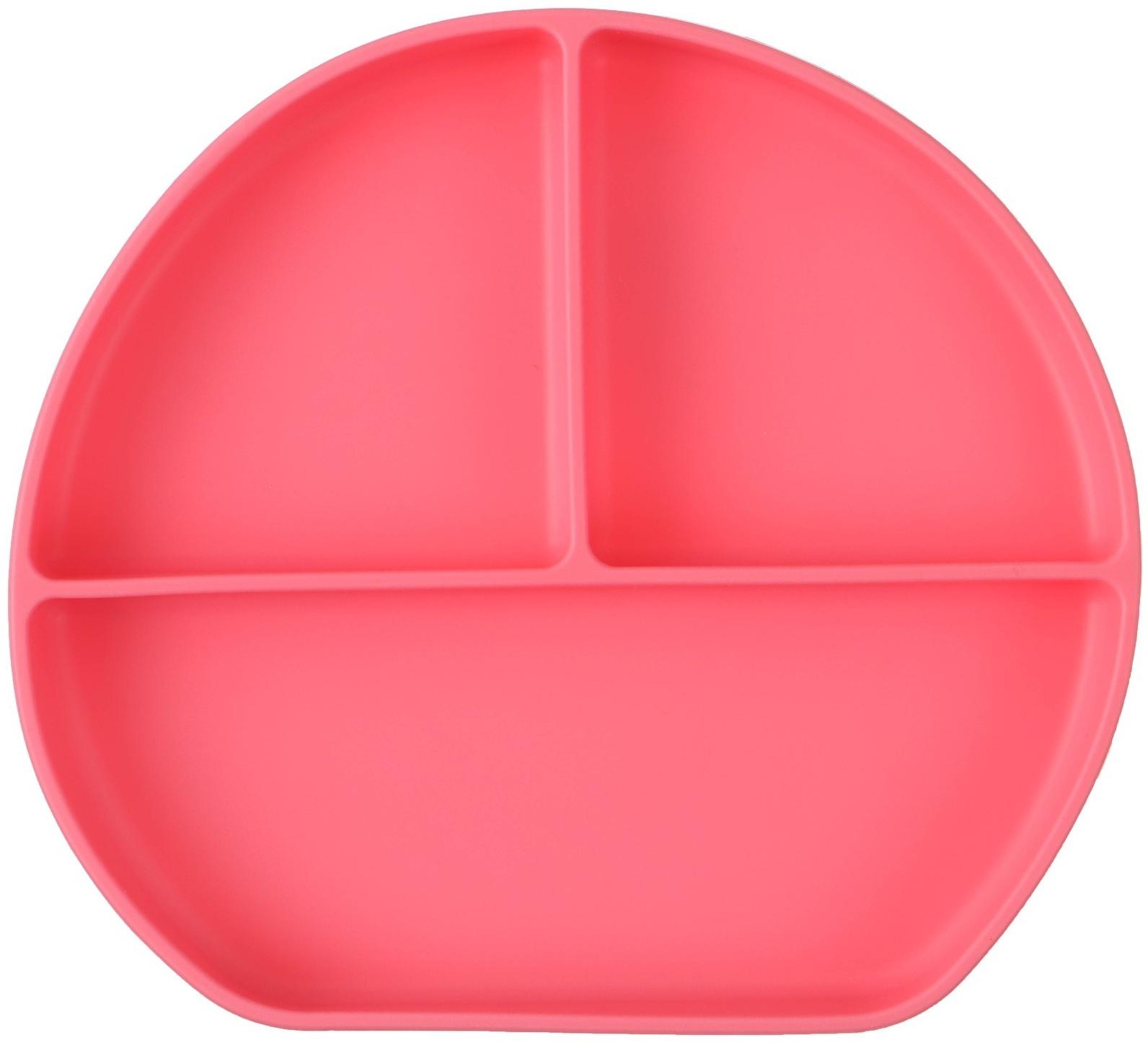 Тарелка детская 3 секции, Крошка Я, 20,5х19х3, розовый