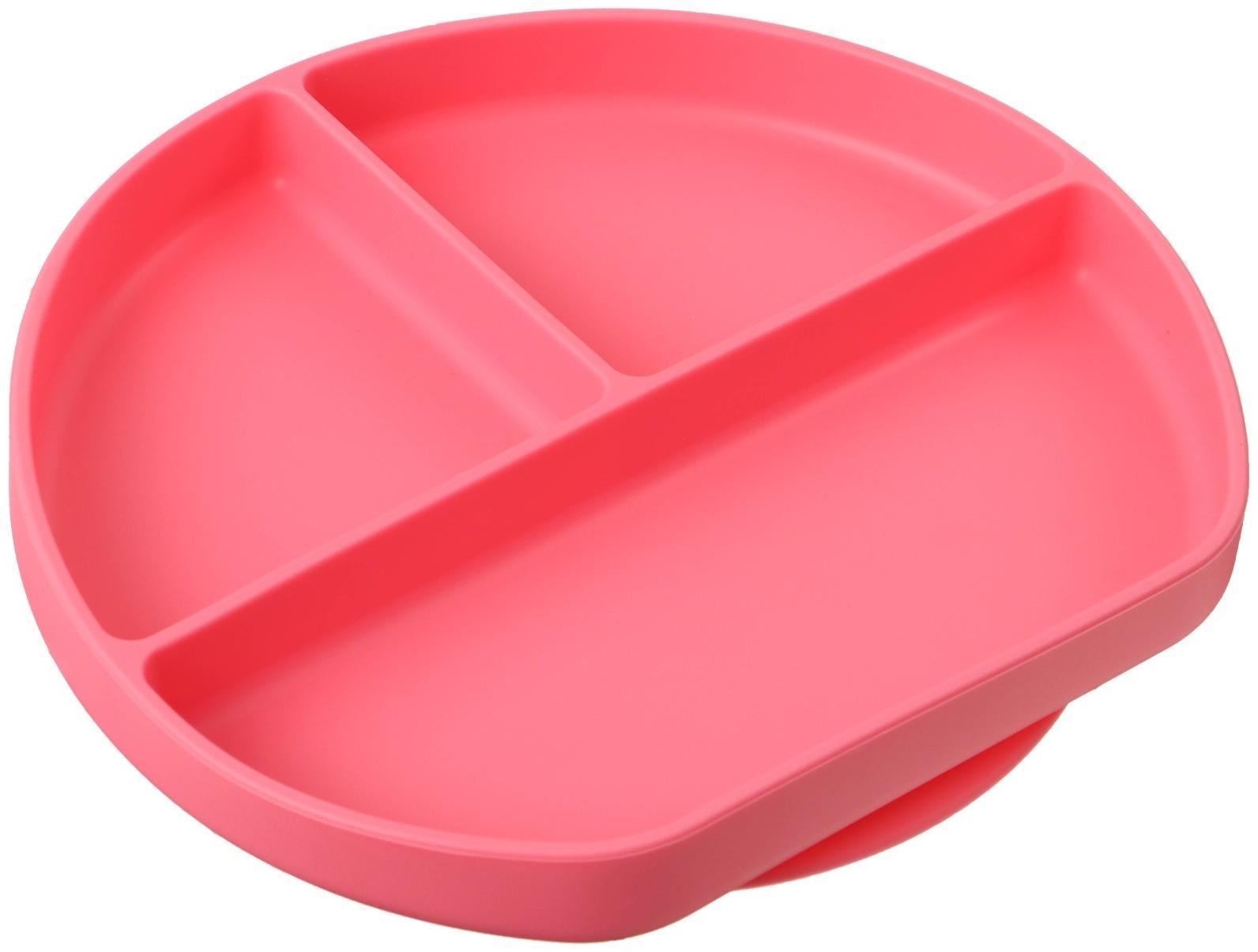 Тарелка детская 3 секции, Крошка Я, 20,5х19х3, розовый