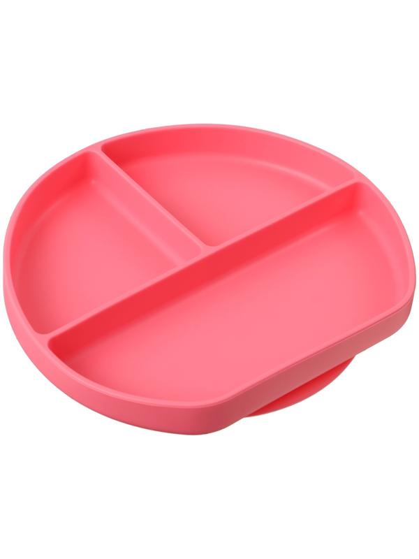 Тарелка детская 3 секции, Крошка Я, 20,5х19х3, розовый