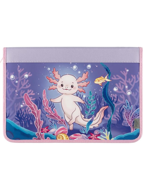 Папка для труда Комус Класс Аксолотль,А4,резинк,ткань/лам,340х235х30,ПТ-Р4