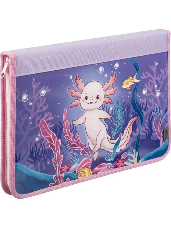 Папка для труда Комус Класс Аксолотль,А4,резинк,ткань/лам,340х235х30,ПТ-Р4