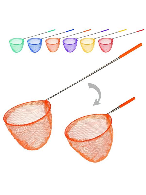 Сачок детский 20 см, регулируемая ручка 15-65 см, в ассорт.