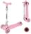 Самокат Moby Kids FLY, складной, 120 PU со светом, розовый