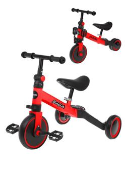 Беговел-велосипед трансформер 2 в 1 Moby Kids SuperJoy, красный