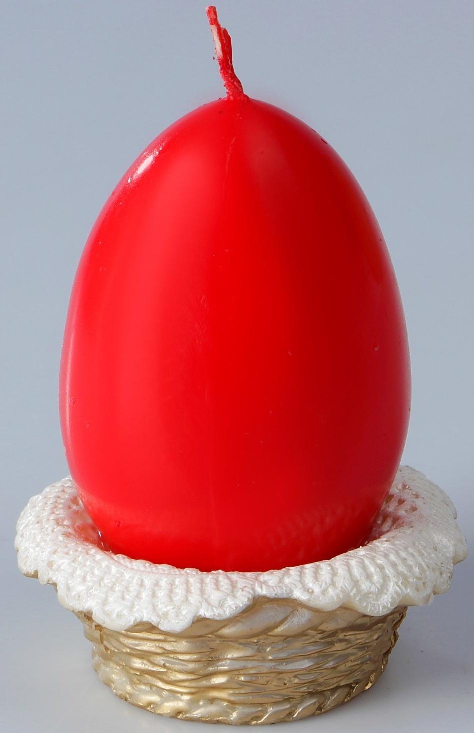 Декоративная свеча «Пасхальное яйцо в лукошке»