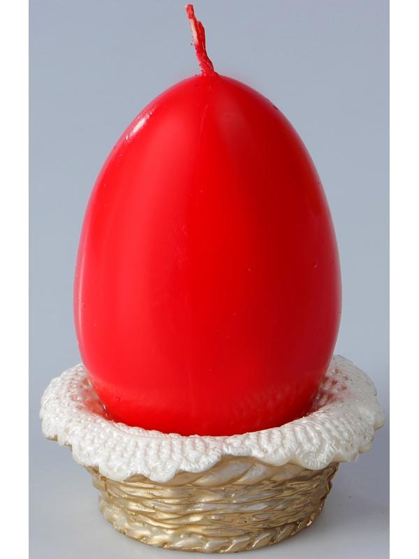 Декоративная свеча «Пасхальное яйцо в лукошке»
