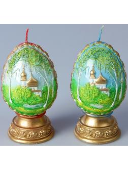 Декоративная свеча «Пасхальное яйцо с берёзой» МИКС