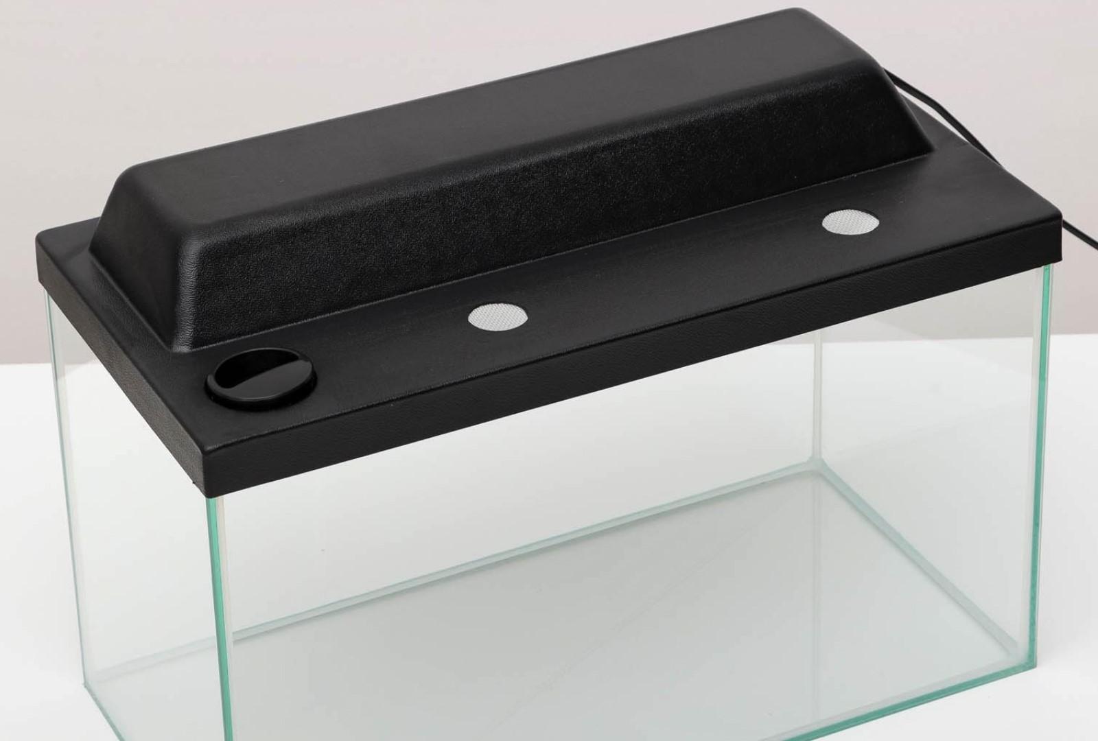 Террариум 37 л, с крышкой, черный