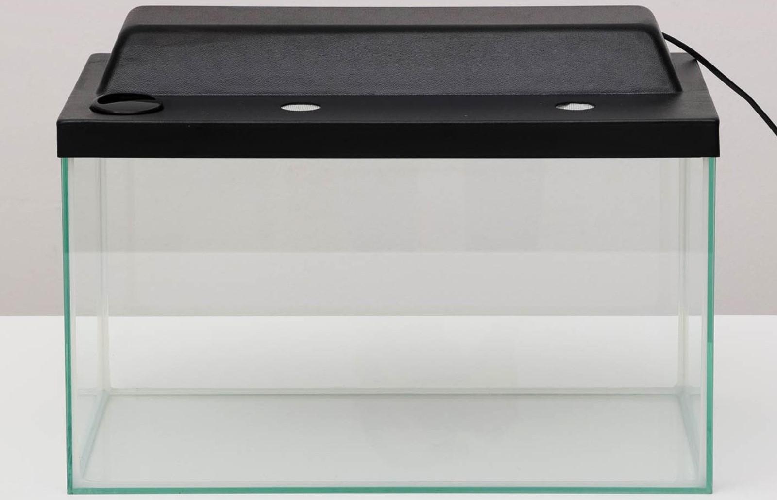 Террариум 37 л, с крышкой, черный