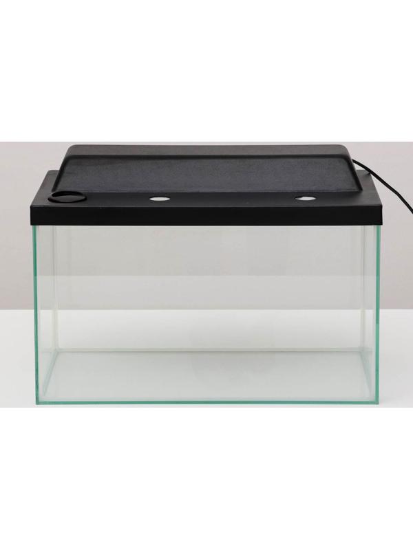 Террариум 37 л, с крышкой, черный