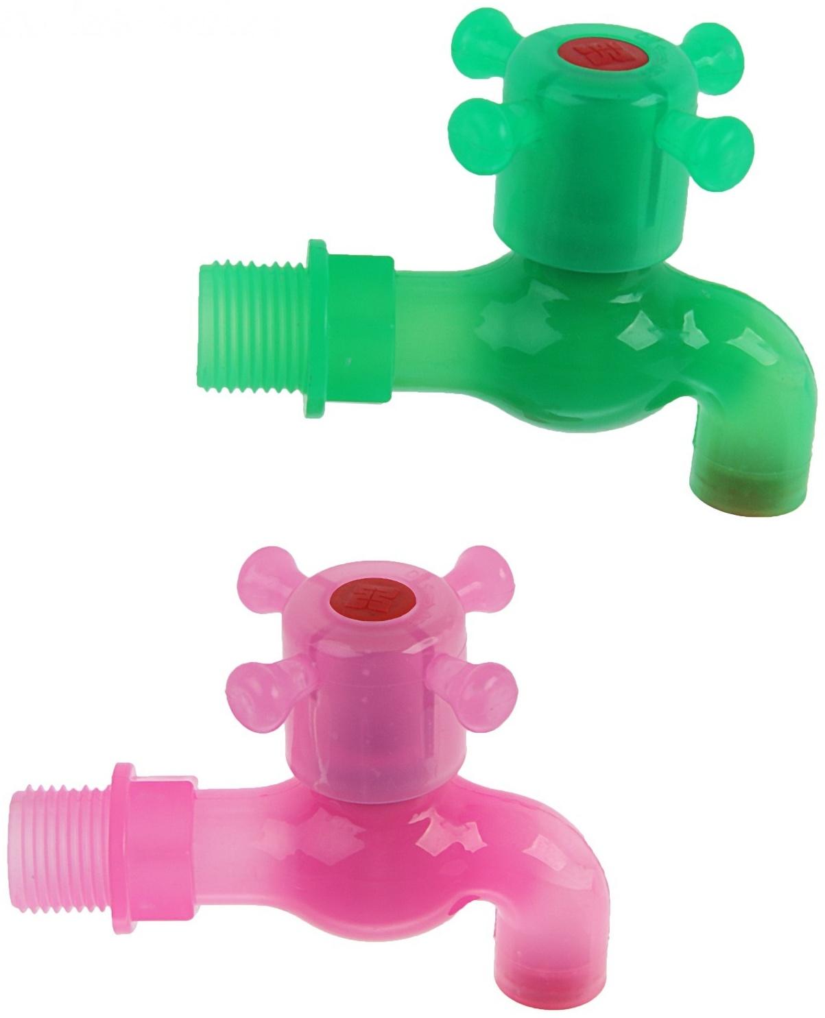 Кран водоразборный ZEIN, с крестовой ручкой, PP, зеленый