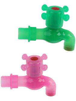 Кран водоразборный ZEIN, с крестовой ручкой, PP, зеленый