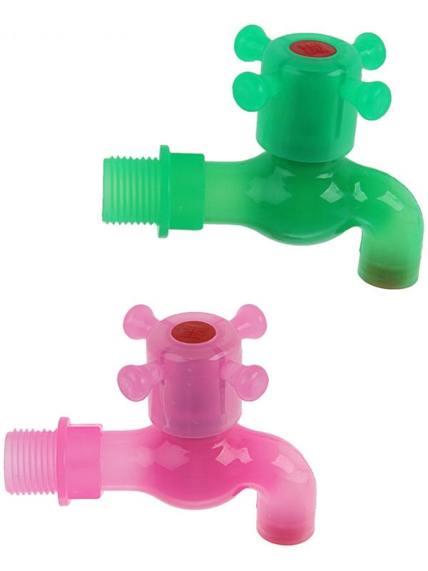 Кран водоразборный ZEIN, с крестовой ручкой, PP, зеленый