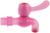 Кран водоразборный ZEIN, с плоской ручкой, PP, с шаровым механизмом, розовый