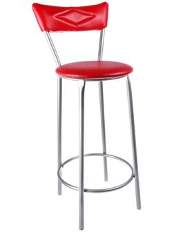 Стул барный с мягкой спинкой, Красный
