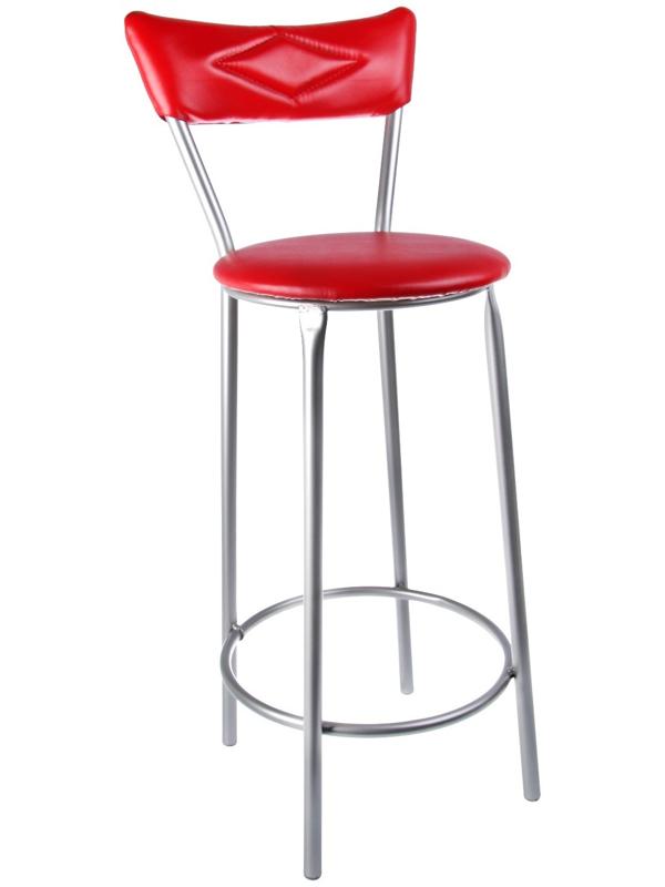 Стул барный с мягкой спинкой, Красный