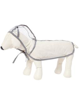 Дождевик с капюшоном для собак OSSO, р. 65 (ДС 65 см), прозрачный, окантовка микс цветов