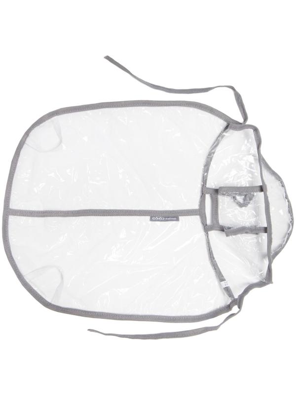 Дождевик с капюшоном для собак OSSO, р. 65 (ДС 65 см), прозрачный, окантовка микс цветов