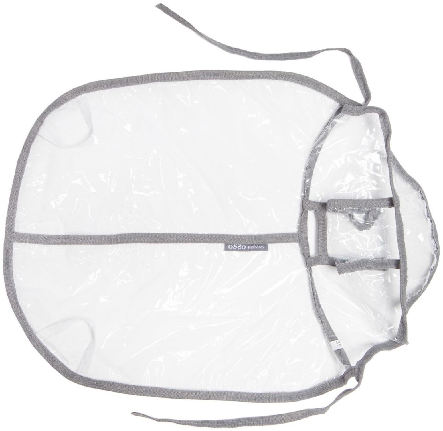 Дождевик с капюшоном для собак OSSO, р. 45 (ДС 45 см), прозрачный, окантовка микс цветов