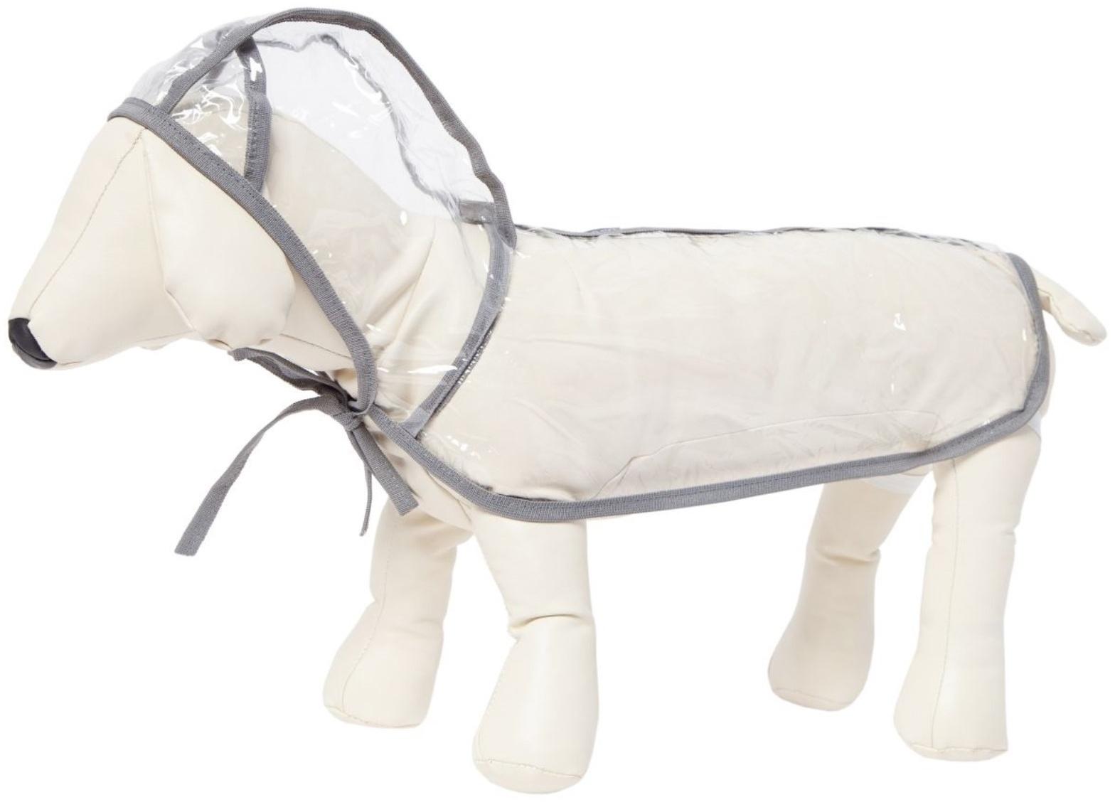 Дождевик с капюшоном для собак OSSO, р. 60 (ДС 60 см), прозрачный, окантовка микс цветов