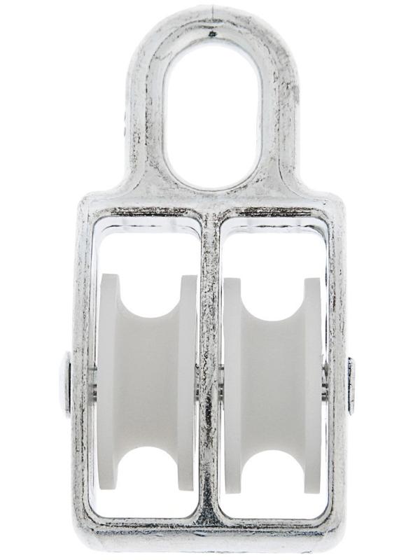 Блок двойной ТУНДРА krep, с нейлоновым шкивом, 30 мм, 1 шт.