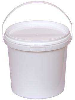 Ведро 1л круглое белое с белой крышкой