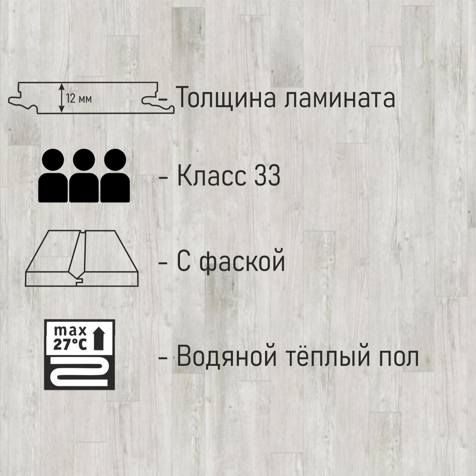 Ламинат Tarkett GALLERY 1233 TC-Lock Monet / Моне 33 класс 12 мм, 0,75 м2