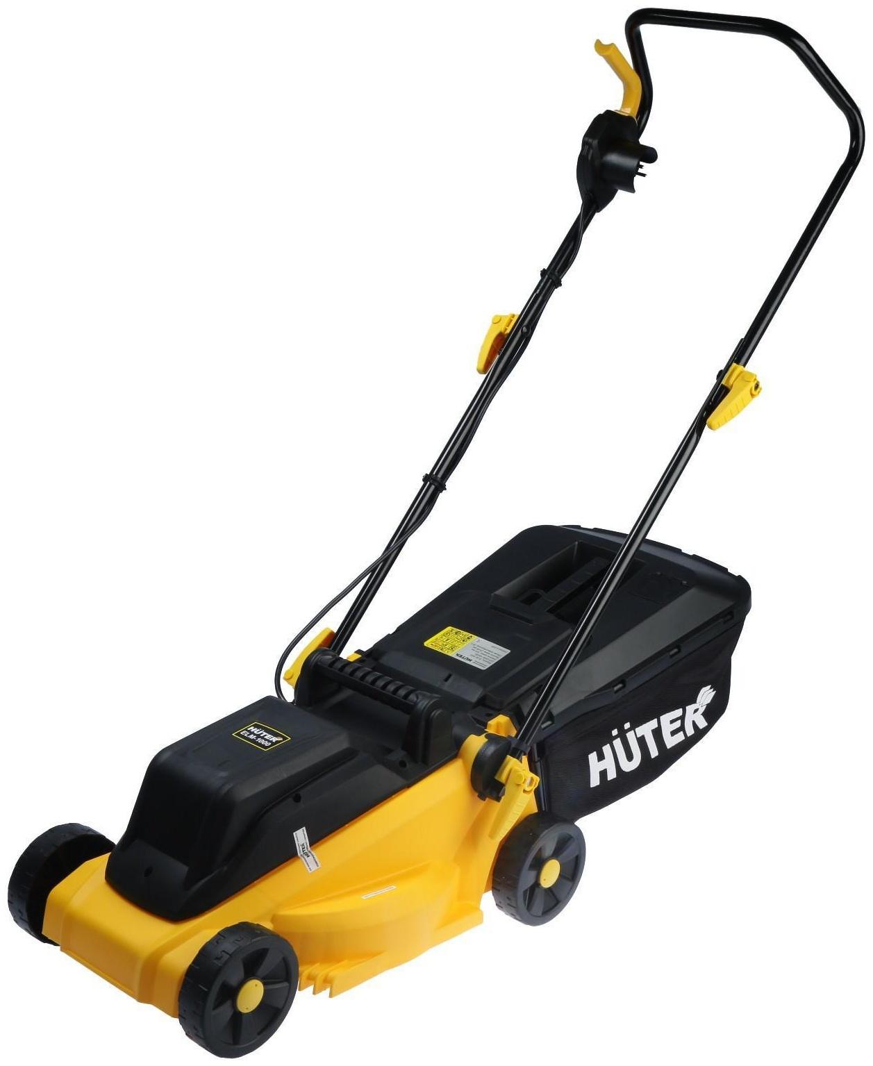 Газонокосилка электрическая Huter ELM-1000, 1000 Вт, 3100 об/мин, ширина/высота 32/25-65 см
