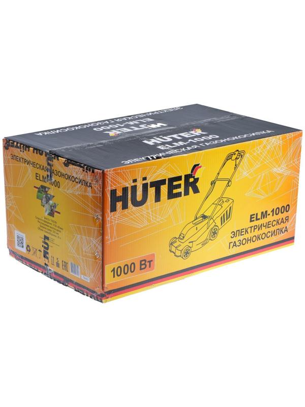 Газонокосилка электрическая Huter ELM-1000, 1000 Вт, 3100 об/мин, ширина/высота 32/25-65 см