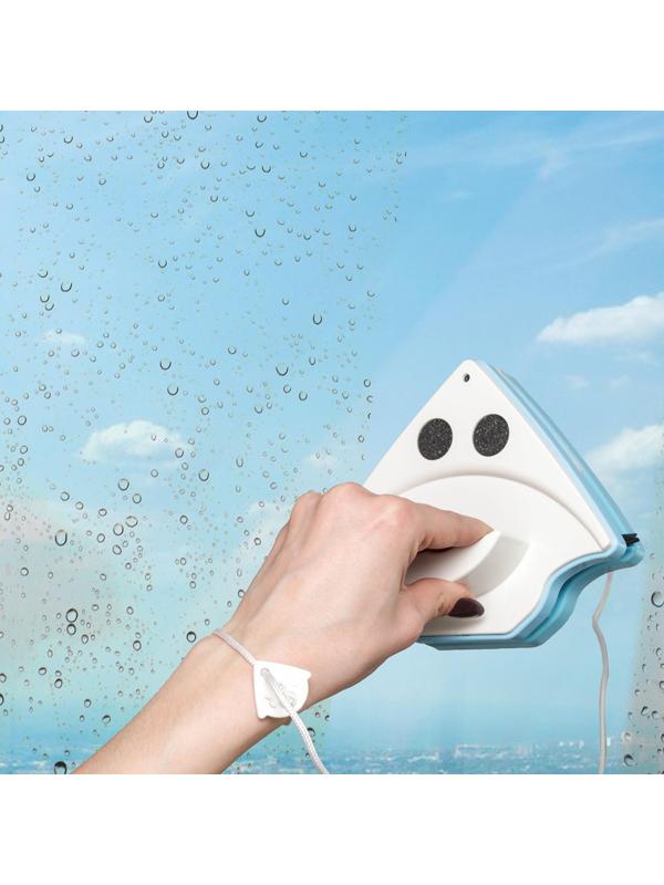 Магнитная щётка для мытья окон с двух сторон Доляна, с водосгоном, на стекло 3-8 мм