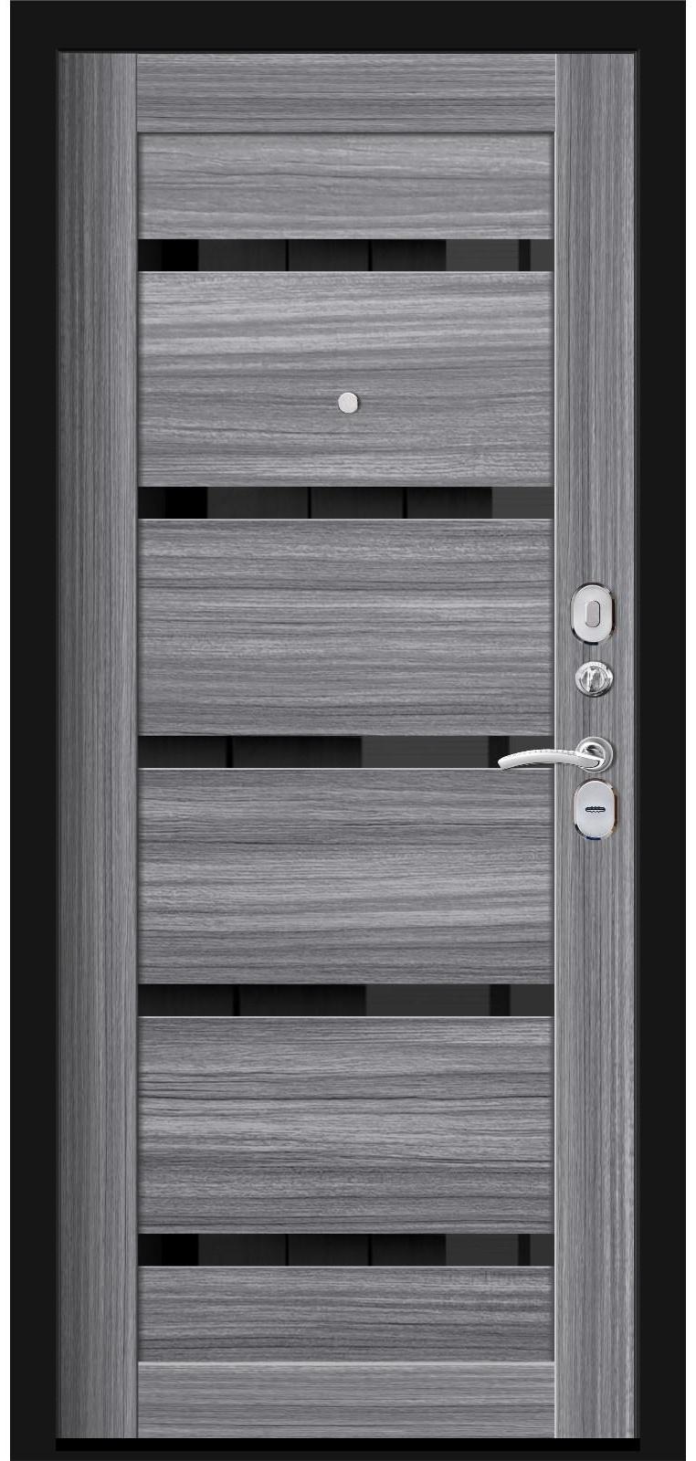 Входная дверь «Хит 9 Nova», 860 × 2050 мм, правая, цвет чёрный шёлк / сандал серый