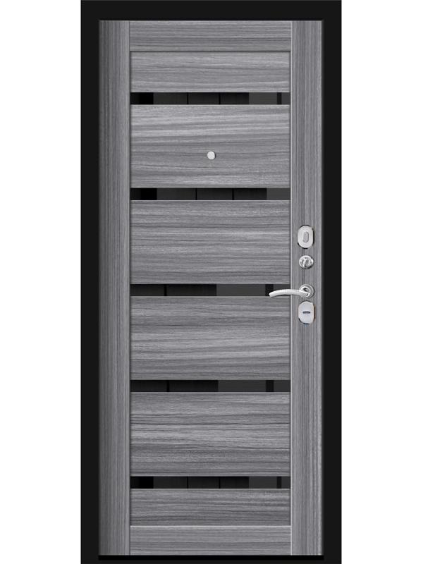 Входная дверь «Хит 9 Nova», 860 × 2050 мм, правая, цвет чёрный шёлк / сандал серый