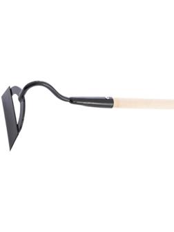 Мотыга прямая, лезвие 19 см, стальная, усиленная, деревянный черенок